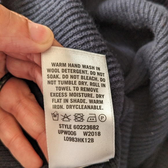 Trenery Merino/Cotton Blend Shawl Collar Knit Sweater Sz L - Picture 11 of 11